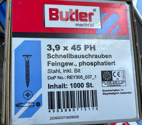 Packung schnellbauschrauben - packung,